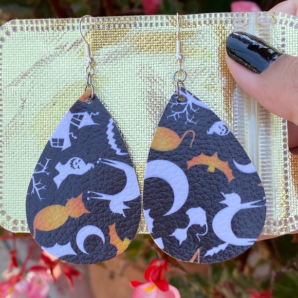 Halloween Teardrop Earrings - Picture 5 of 7